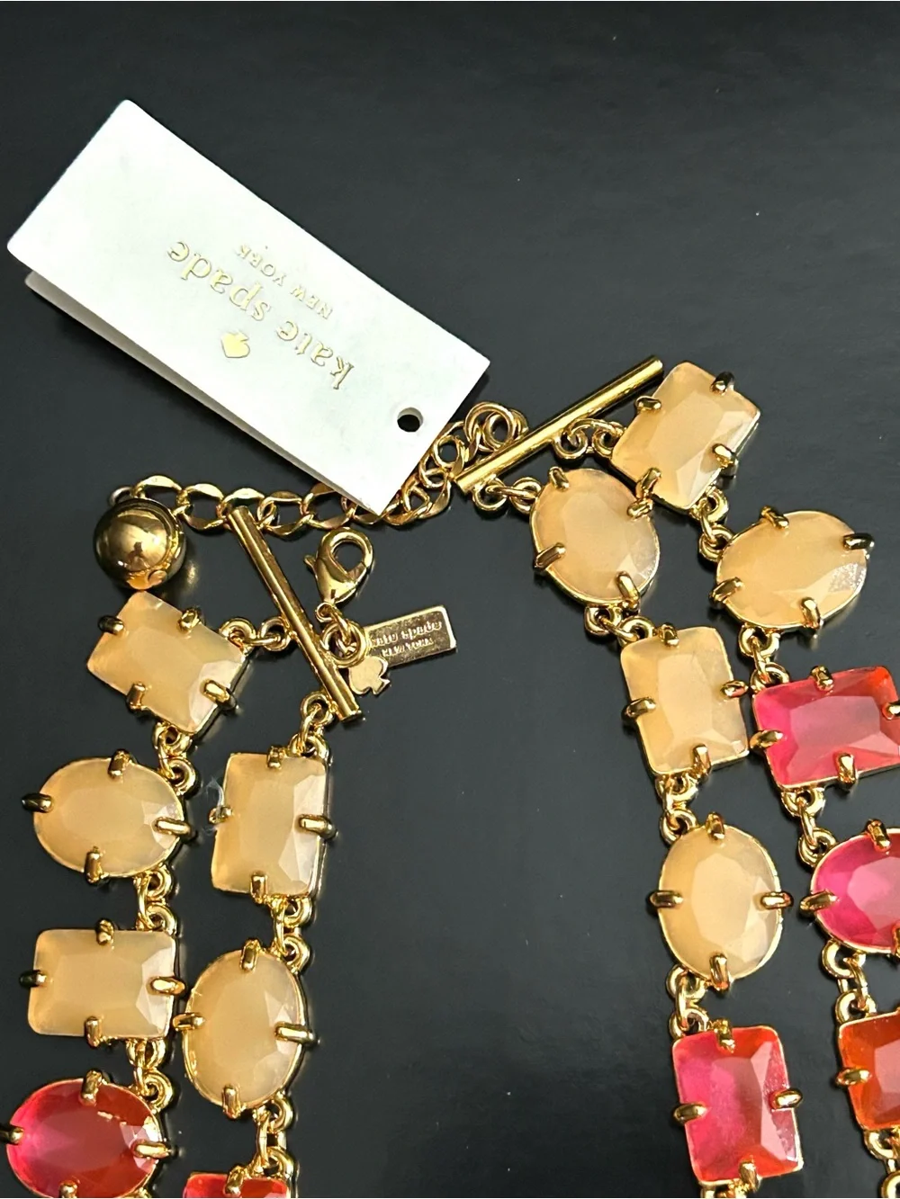 NWT Kate Spade COATED CONFETTI Statement/ Collar Necklace-Multi-color Gemstones